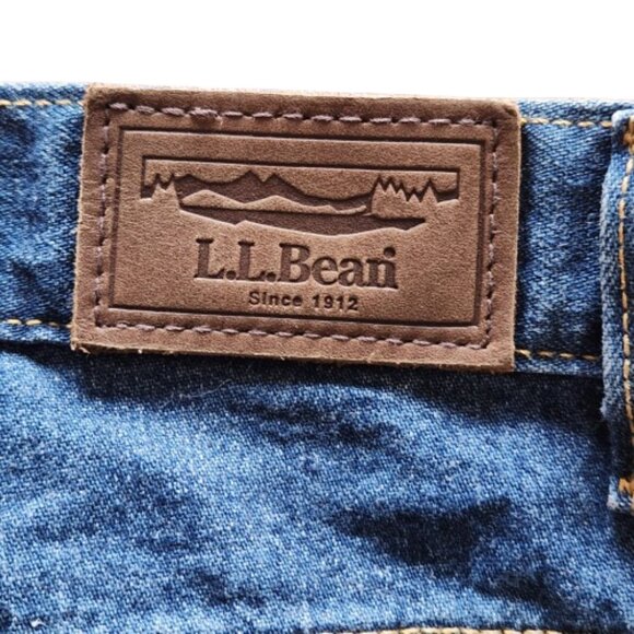 L.L. Bean Women’s 100% Cotton Denim Jeans – Size 14 M/T – Dark Blue Straight Leg - Picture 3 of 7